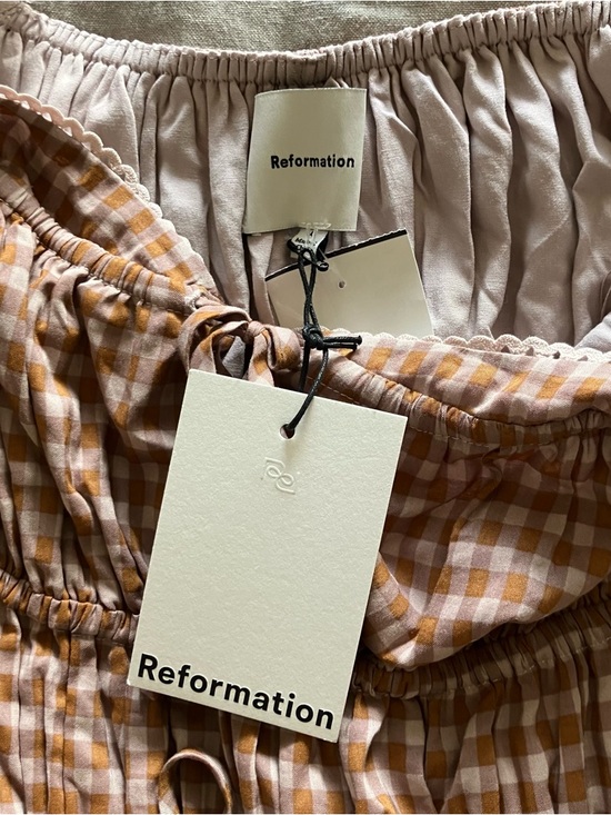 Reformation Rhett Midi Dress in Audrie Check - Size 4 - Picture 9 of 13